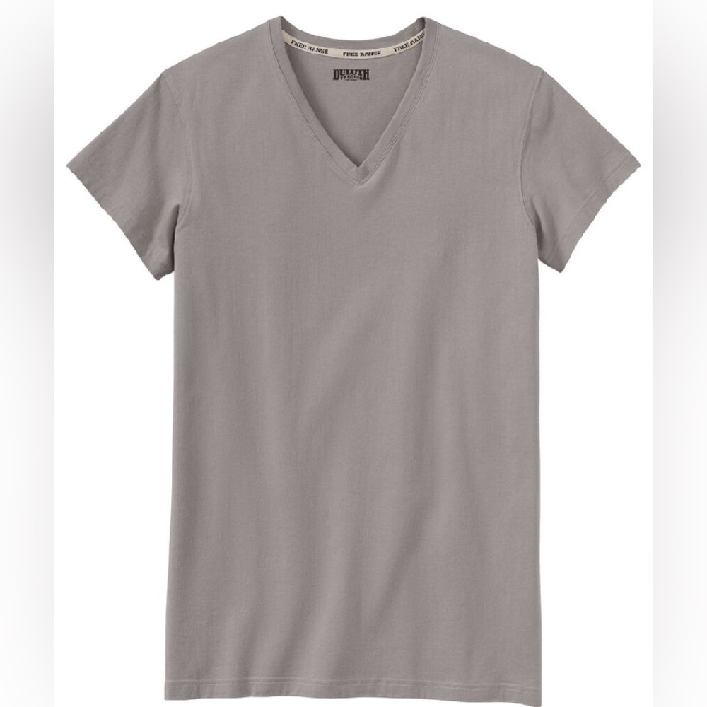 Duluth Trading Men’s Gray T-Shirt Free Range V-Neck Undershirt Small T-Shirt